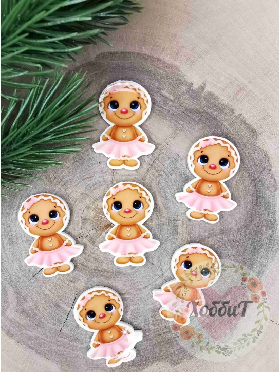 Кабошон-вырубка "Пряник девочка" 2,7*3,7см.